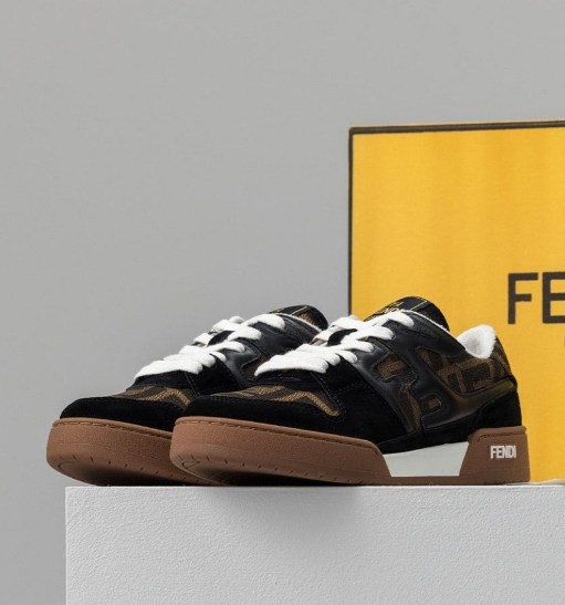 (국내배송) 펜디 매치 블랙 스웨이드 캔버스 로우탑