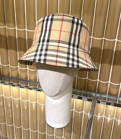 (국내배송) 버버리 남여공용 빈티지 체크 테크니컬 코튼 버킷햇