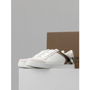 (국내배송) 버버리 레더 스웨이드 하우스 체크 코튼 스니커즈