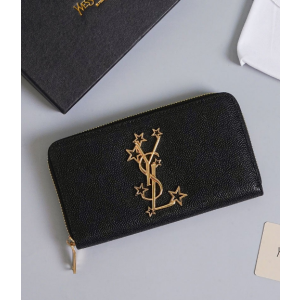 (국내배송) 생로랑 케비어 금장 스타 플랩 장지갑