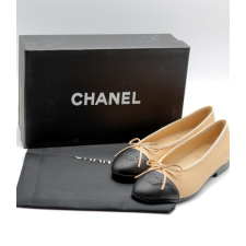 (국내배송) 샤넬 발레리나 플랫 슈즈 베이지 블랙 검베