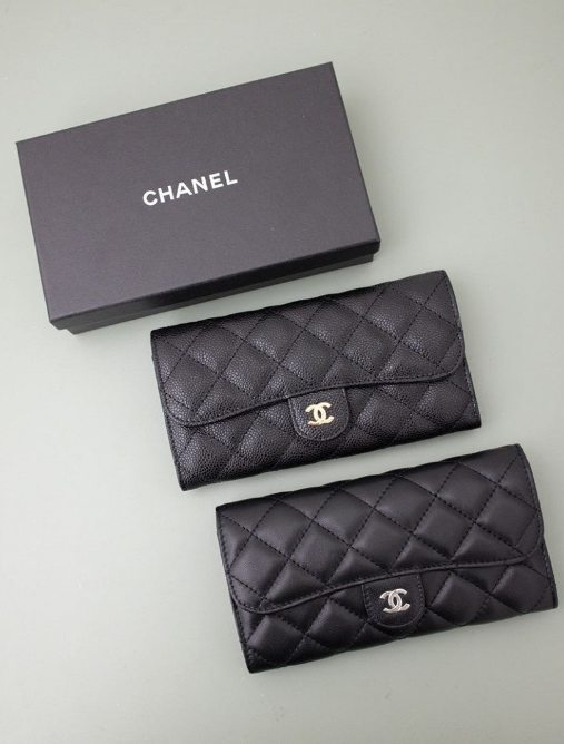 (국내배송) 샤넬 클래식 장지갑 카프스킨 블랙