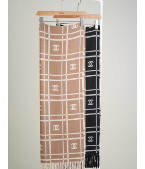 (국내배송) 샤넬 CC로고 자가드 프린지 머플러