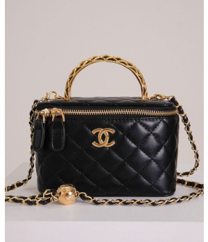 (국내배송) 샤넬 램스킨 베니티 탑핸들 체인백 (골드볼)