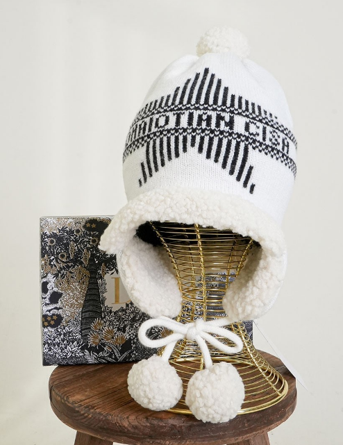 (국내배송) 디올 플리스 울 니트 이어머프 비니