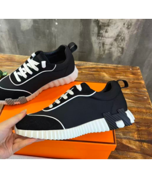 (국내배송) 에르메스 바운싱 스니커즈 테크니컬 저지 고트스킨 느와르 블랑