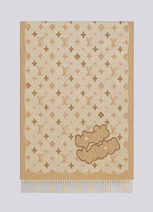 (국내배송) 루이비통 레이캬비크 레터링 울 자카드 태슬 숄 머플러