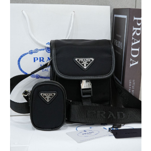 (국내배송) 프라다 리나일론&사피아노 가죽 플랩백