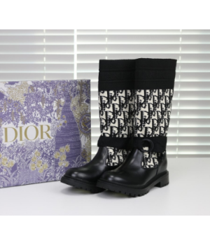 (국내배송) 디올 블랙 레터링 로고D 메이저 롱부츠