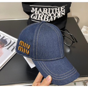 (국내배송) 미우미우 자수 로고 데님 볼캡