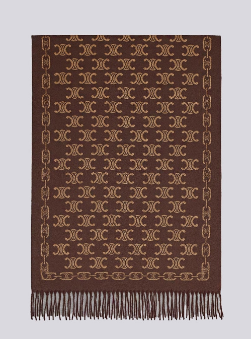 (국내배송) 셀린느 링크 트리옹프 울 자카드 태슬 숄 머플러