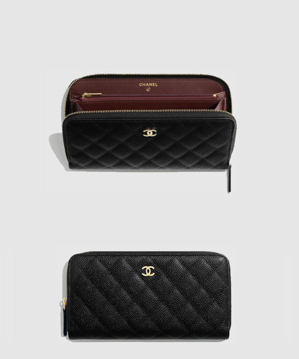 샤넬 클래식 캐비어 지퍼 장지갑 AP0242