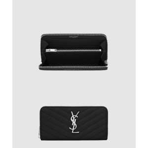 생로랑 마틀라세 모노그램 지퍼 장지갑 358094