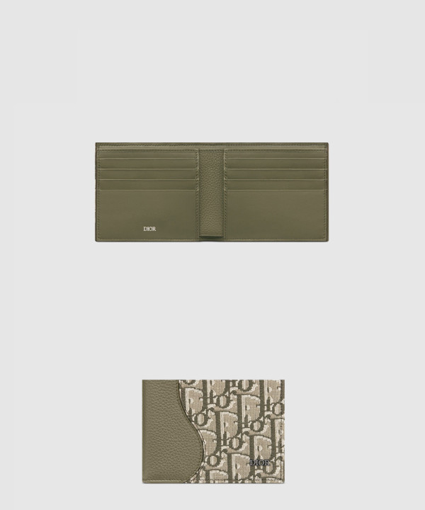 디올 오블리크 새들 2단 지갑 2ADBH