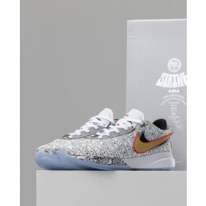 (국내배송) 나이키 Nike 르브론 20 EP 화이트 메탈릭골드