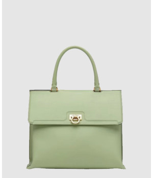 페라가모 간치니 트리폴리오 스몰 레더 토트백 210892