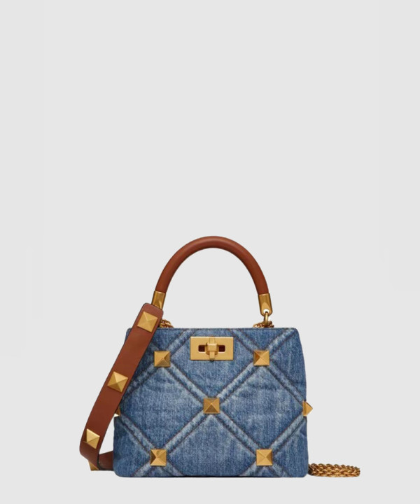 발렌티노 로만스터드 숄더백 데님