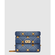 발렌티노 로만스터드 숄더백 데님