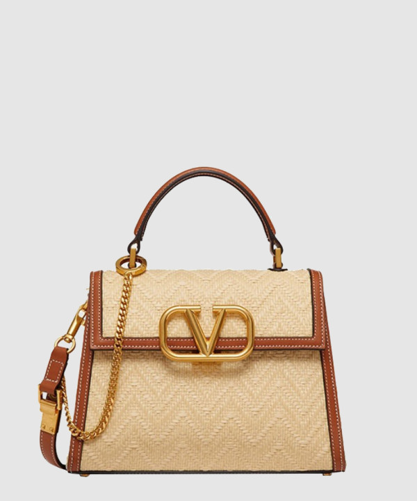 발렌티노 브이슬링 라피아 탑핸들백