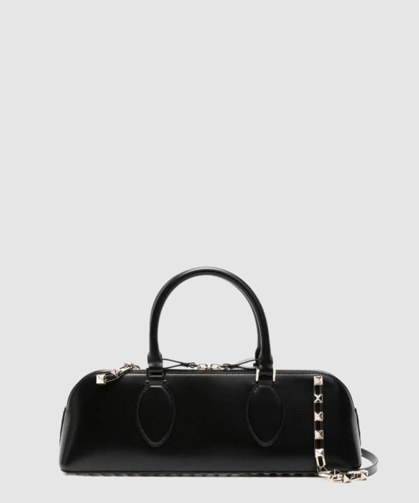 발렌티노 락스터드 이스트 웨스트 가죽 토트백