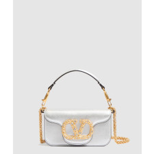 발렌티노 가라바니 로코 주얼 로고 장식 라미네이트 카프스킨 스몰 숄더백