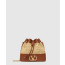 발렌티노 브이로고 시그니처 라피아 미니 버킷백