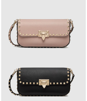 발렌티노 가라바니 락스터드 그레이니 카프스킨 숄더백