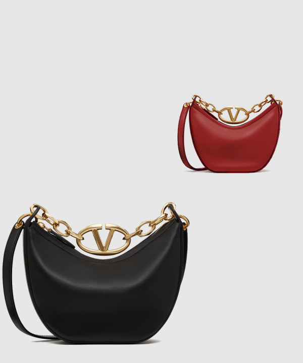 발렌티노 브이로고 문 라파레더 미니 호보백