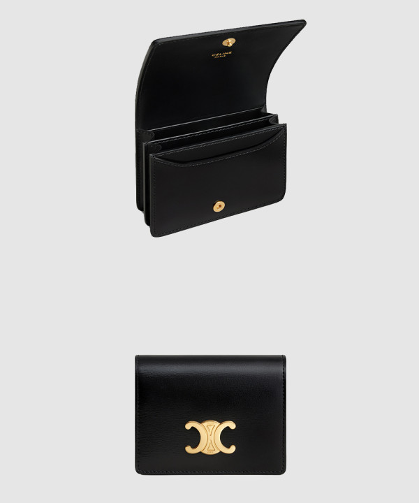셀린느 트리오페 명함 카드 지갑 샤이니 카프스킨 10M123