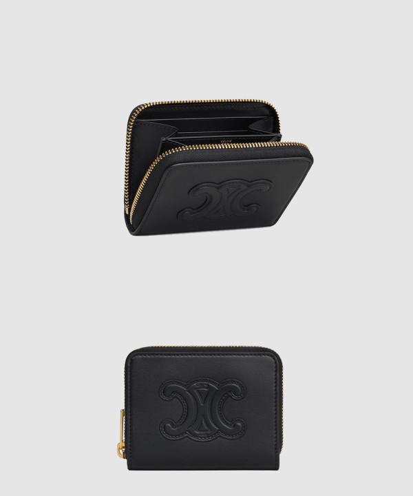 셀린느 퀴르 트리옹프 로고 컴팩트 지퍼 지갑 10K533