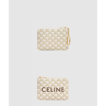 셀린느 트리옹프 동전 지갑 카드 파우치 10C662