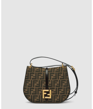 펜디 커먼 미디움 FF 자카드 패브릭 레더백 8BT366