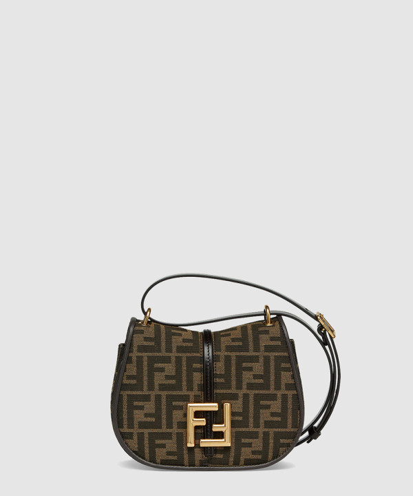 펜디 커먼 스몰 FF 자카드 패브릭 레더백 8BS082