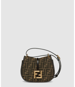 펜디 커먼 스몰 FF 자카드 패브릭 레더백 8BS082