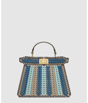 펜디 피카부 I See U 스몰 인터레이스 가죽 백 8BN327