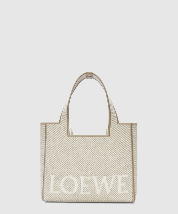 로에베 스몰 로에베 폰트 토트백 자카드 캔버스