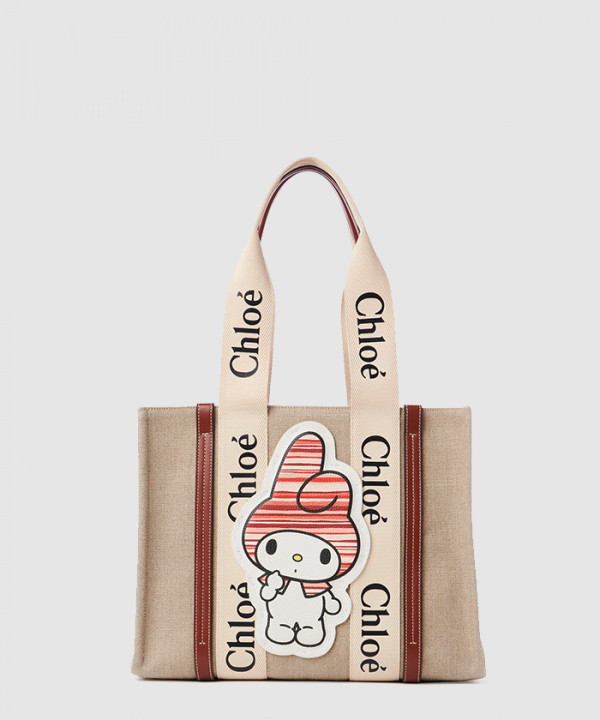끌로에 마이멜로디 우디 미디움 토트백 SS383