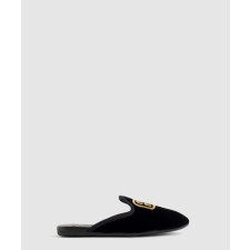 미우미우 자수 로고 벨벳 슬리퍼 5S104E