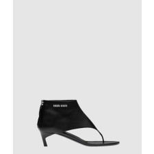 미우미우 로고 레더 플립플랍 앵클 부츠 5TK059