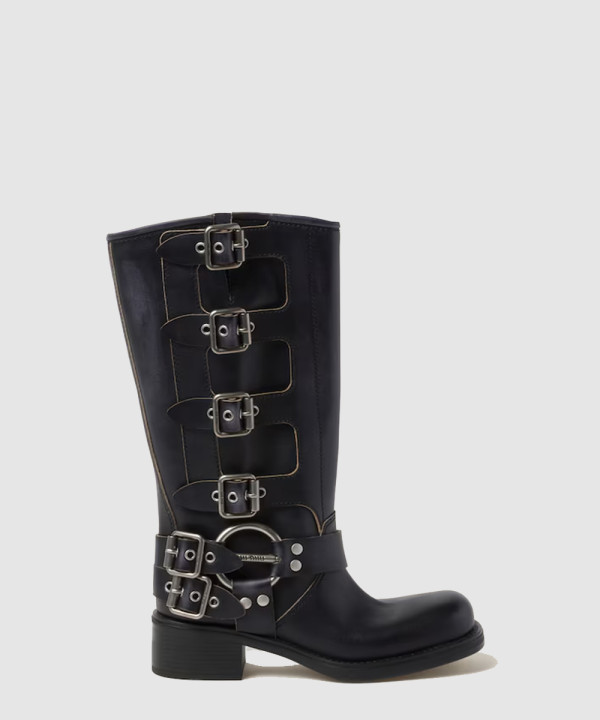 미우미우 가죽 바이커 부츠 5W792D