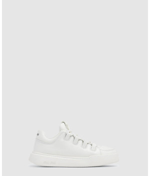 미우미우 로고 레더 로우탑 스니커즈 5E912D