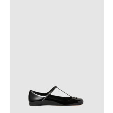 미우미우 페이던트 레더 발레리나 슈즈 5F136E