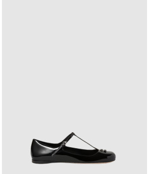 미우미우 페이던트 레더 발레리나 슈즈 5F136E