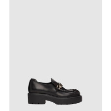 미우미우 체인 레더 로퍼 5D648D