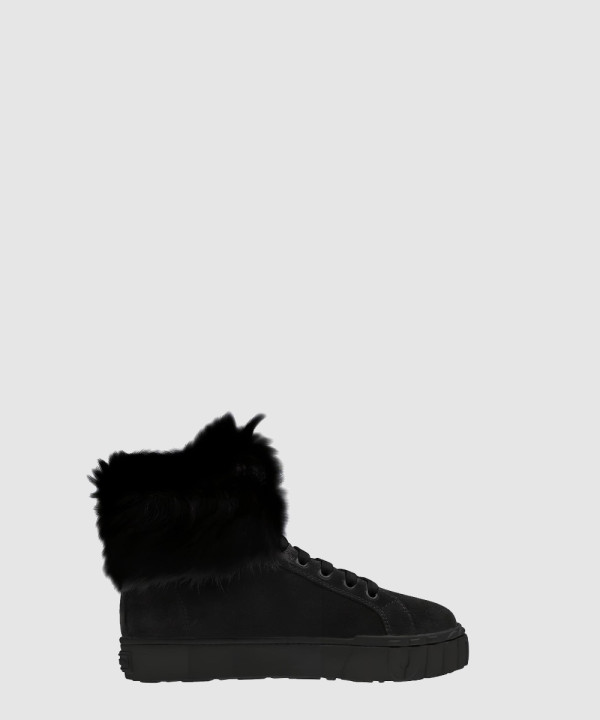 미우미우 스웨이드 하이탑 스니커즈 5T384D