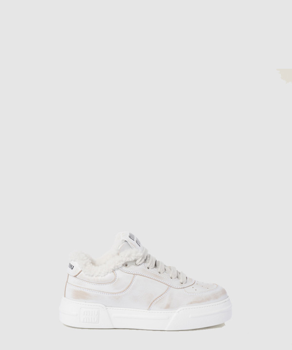 미우미우 블리치드 레더 스니커즈 5E892D