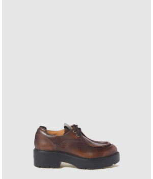 미우미우 레이스 퓌메 레더 슈즈 5E964D