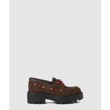 미우미우 스웨이드 레이스업 로퍼 5D293E