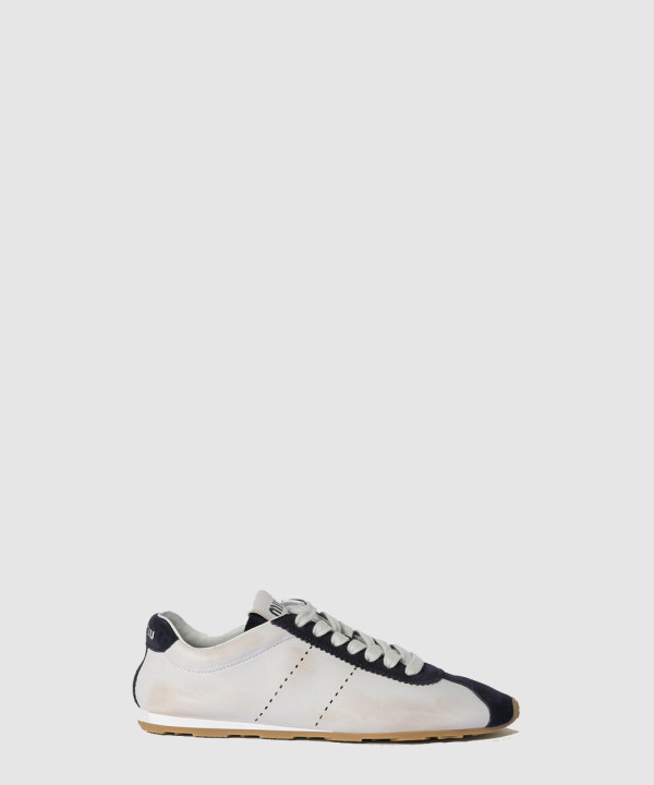 미우미우 플룸 나파 스웨이드 레더 스니커즈 5E114E