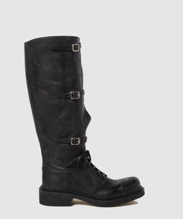 미우미우 바이커 레더 부츠 5W315E